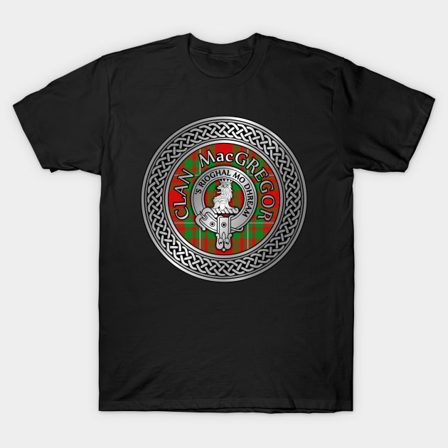 Clan MacGregor Crest & Tartan Knot T-Shirt by Taylor'd Designs